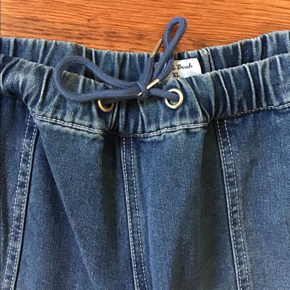 White Birch Straight Leg Denim Pants With Elastic Waist and Drawstring Size Med - Picture 10 of 15